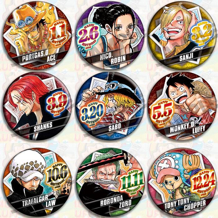 Official Merchandise Anime - ชุดเข็มกลัดอนิเมะวันพีซ สินค้าลิขสิทธิ์แท้ คอลเลคชั่นวันเกิดปี 2020 ลูฟี่ โซโล