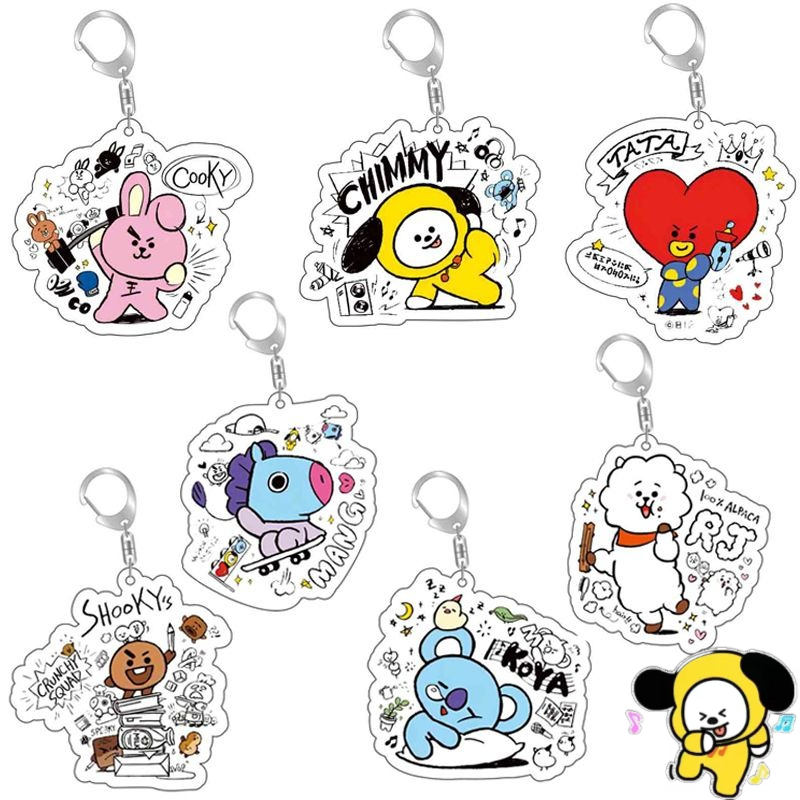 Anime Merchandise Wholesale - พวงกุญแจอะคริลิกการ์ตูน BT21 น่ารัก สไตล์ BTS คาวาอี้