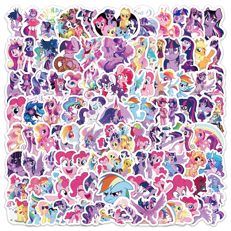 Anime Merchandise Gift - สติ๊กเกอร์ลายการ์ตูนมายลิตเติลโพนี่ ทไวไลท์ สปาร์คเคิล 100 ชิ้น สินค้าอนิเมะ